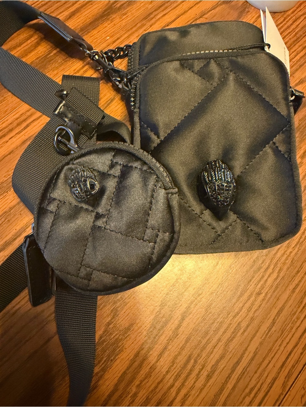 Kurt Geiger Recycled black phone cross body bag - Picture 4 of 6